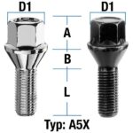 Hjulbolt - Kon 60° - M12x1,5 - 24mm