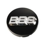 BBS 3D-roterende Senterkopp - 56mm svart - logo sølv/krom