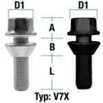 Hjulbolt - 60° Kon 2-delt - M14x1,25 - 28 mm